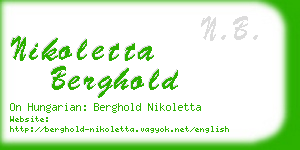 nikoletta berghold business card